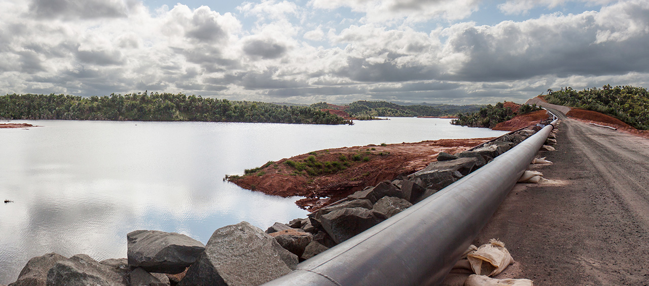 tailings pipe connected to a mine