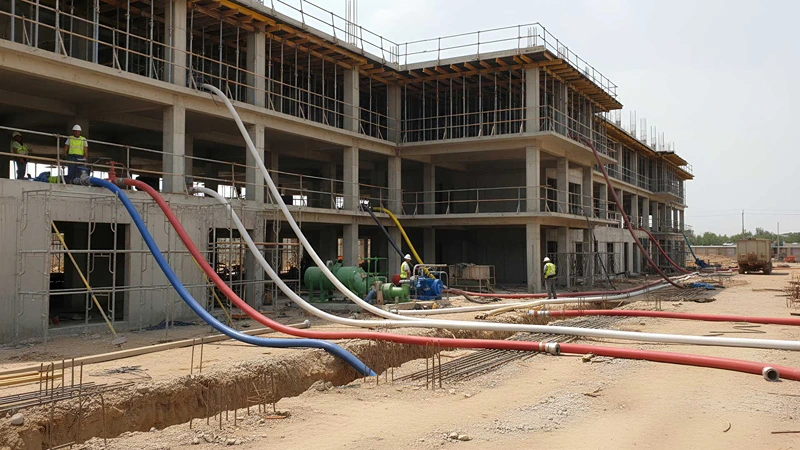 Multi-story institutional building under construction