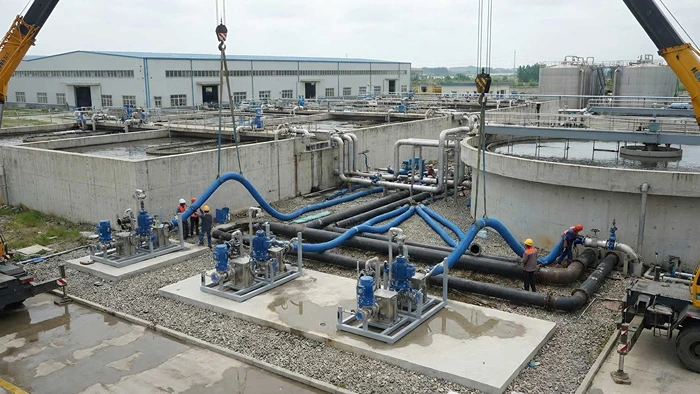 Wastewater treatment plant equipment installation