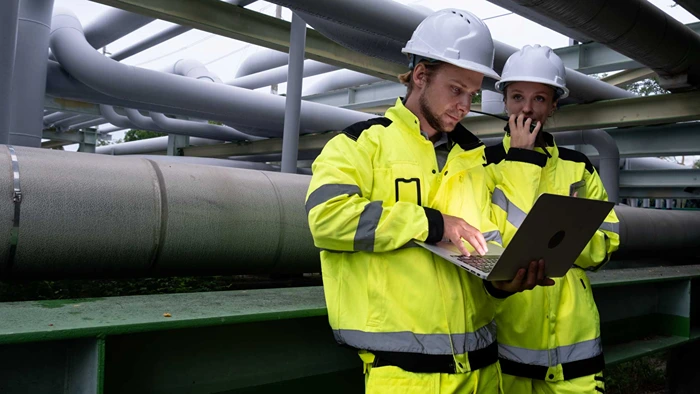 Industrial piping system inspection by engineers