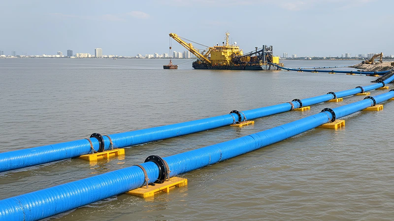 Blue pipelines for marine or offshore engineering projects