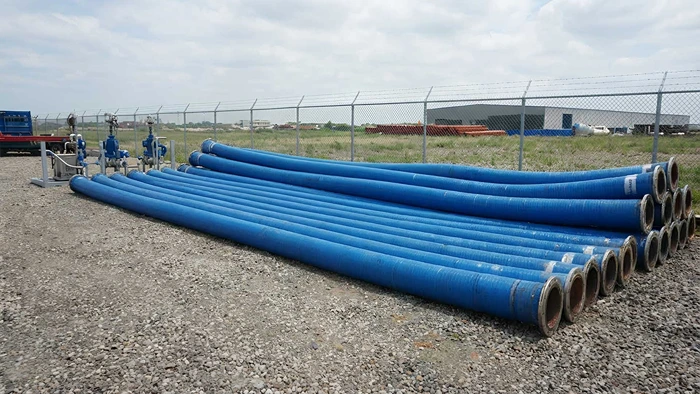 Stack of large-diameter ductile iron pipes for water distribution