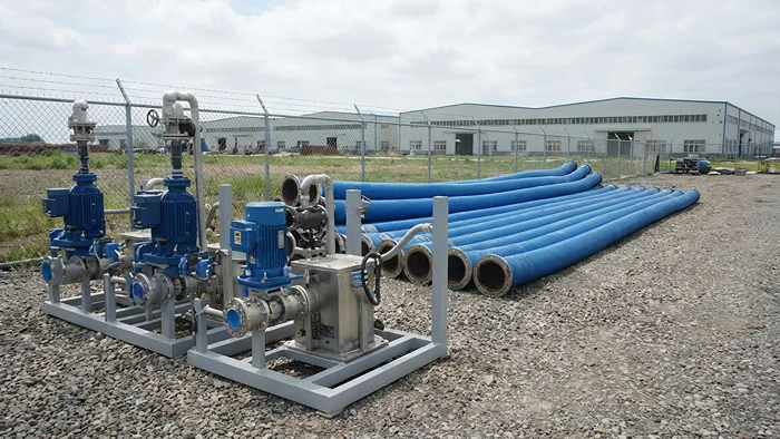Custom-built industrial pump skids with integrated pumps