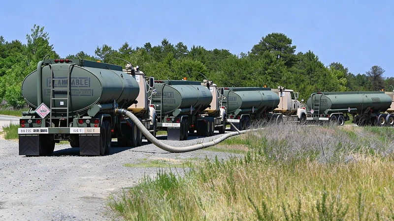 Circular clarifier tank in a wastewater treatment plant