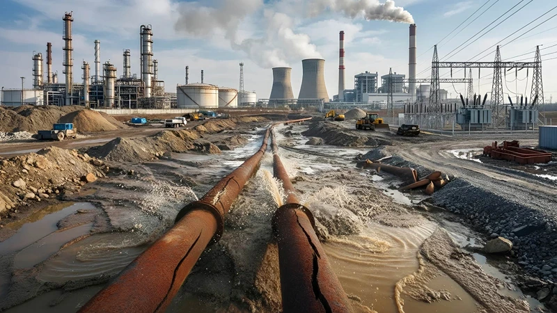 Thermal power station with temporary piping system for flexible energy sector fluid transfer