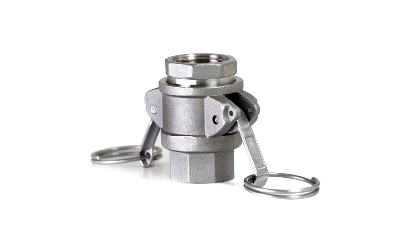 Industrial-grade hose couplings and connection systems for lay flat hoses