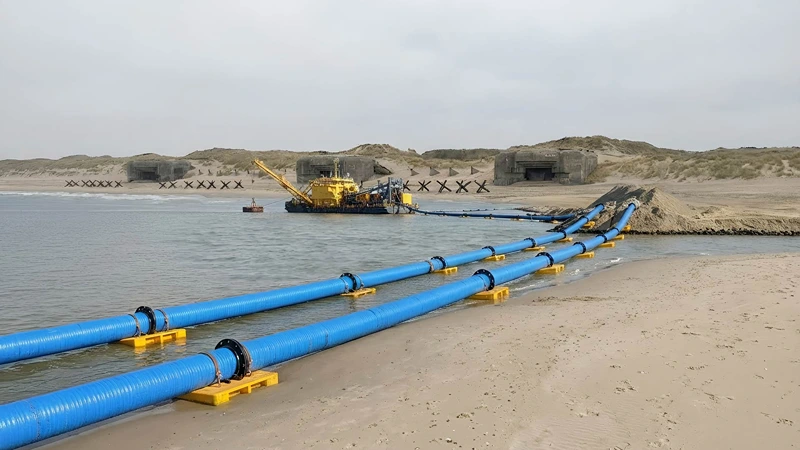 Primary wastewater treatment stage with large pipes