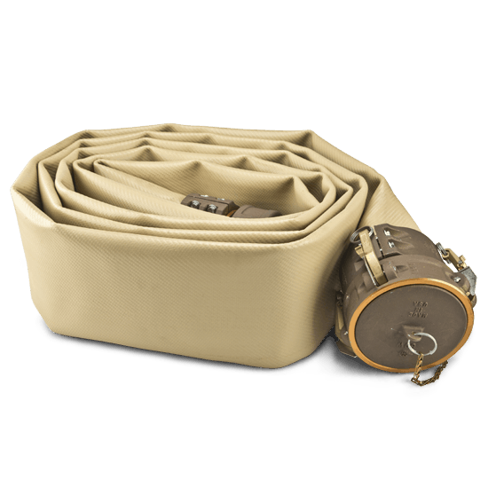 Heavy-duty military lay flat fuel hose for field fuel transfer
