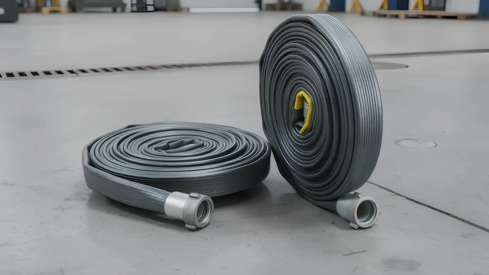 Heavy-duty Armour Guard lay flat hose connected to efficient fluid transfer manifolds.