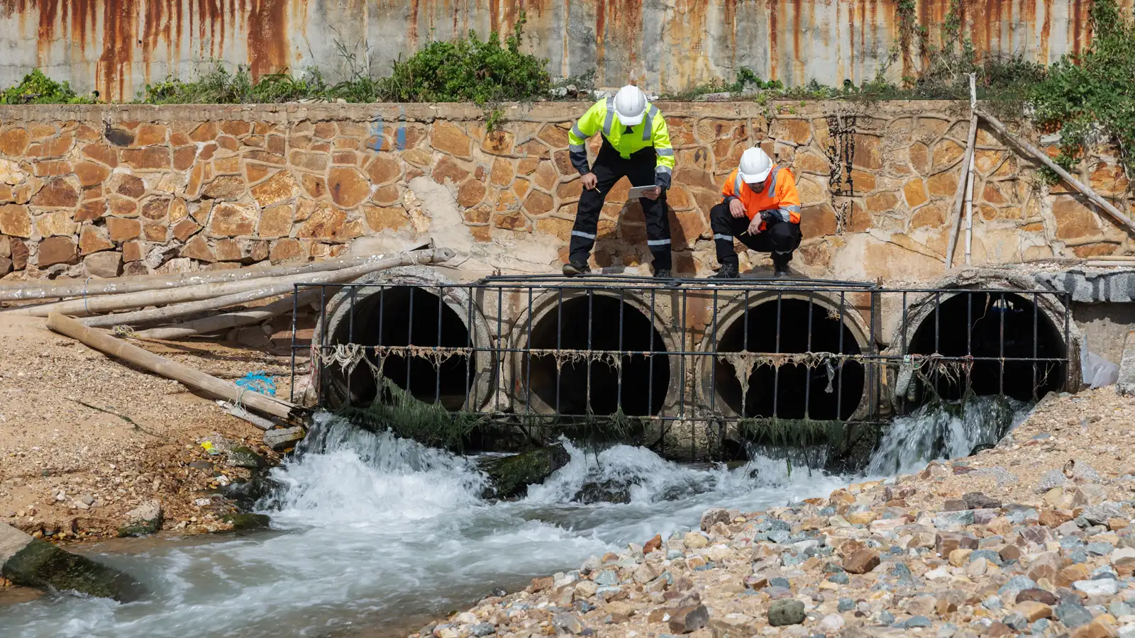 Aerial view of a mining operation with mountains around