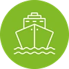 Icon representing marine and coastal HDPE piping applications for dredging and shoreline restoration