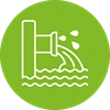 Icon representing wastewater transfer and sludge handling systems with industrial HDPE piping
