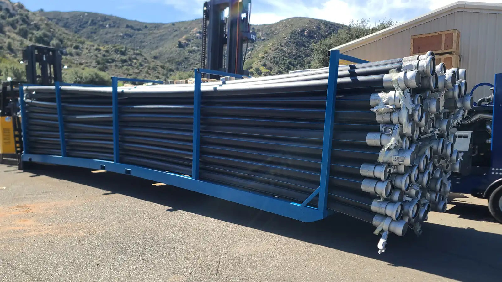 Large diameter HDPE pipe system installed for mining, dewatering, fluid transfer, and temporary bypass applications with abrasion resistant performance